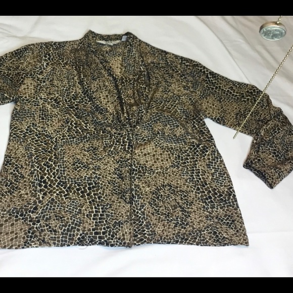 S.L.B. By Sunny Leigh Sz Large 100% Silk Blouse - Picture 4 of 8